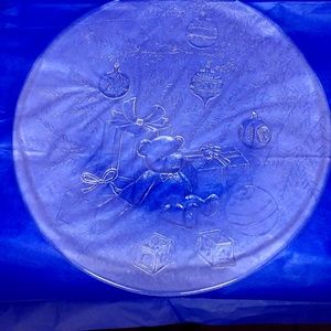 Christmas Holiday Serving Glass Platter